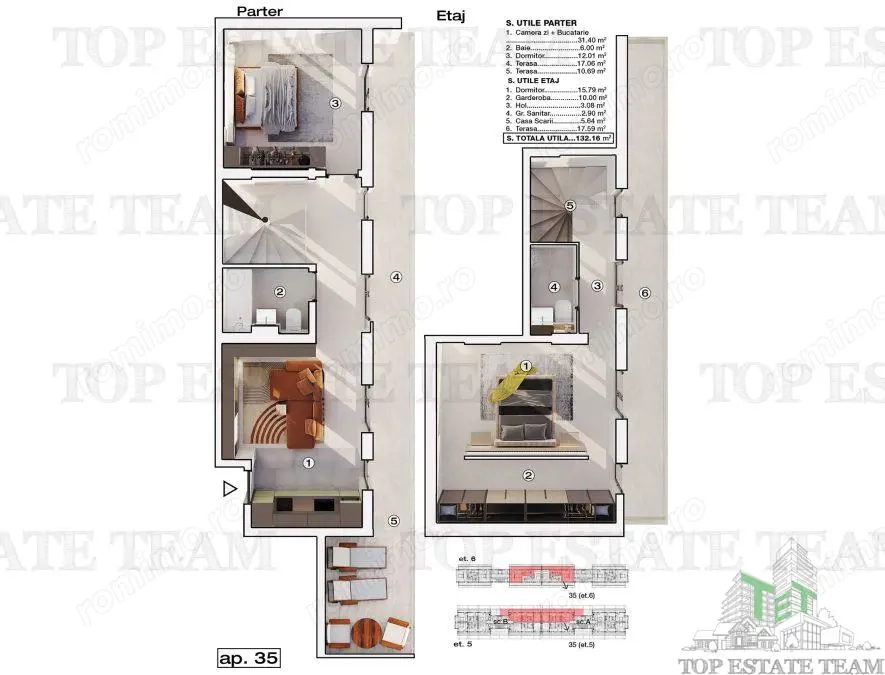PentHouse modern 3 camere, incalzire in pardoseala, posibilitate loc de parcare acoperit, in BRAGADI