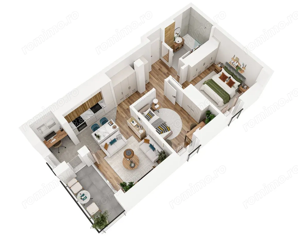 Ansamblu rezidential nou, apartament bine impartit