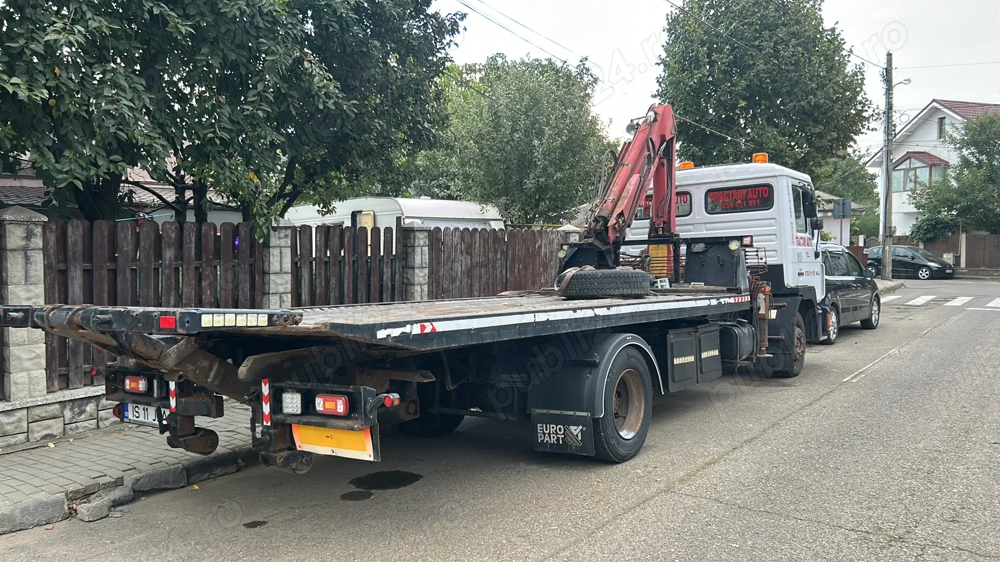 Camion Man cu macara platfotma hidraulica si furculita