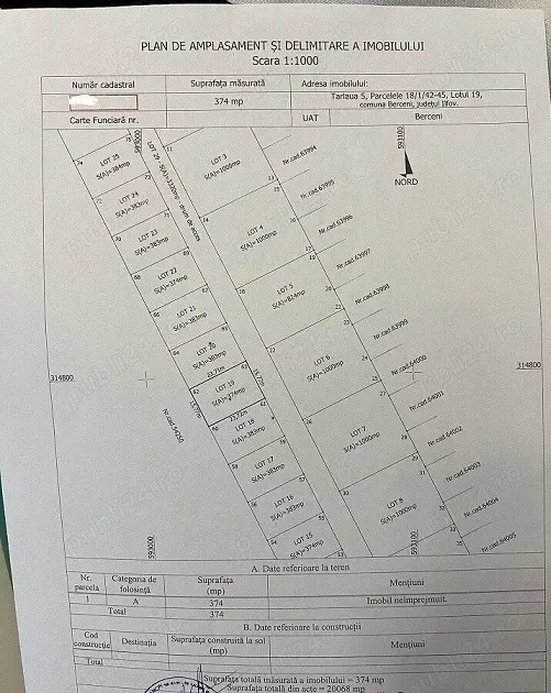 Teren de vanzare Berceni - Str.Miorita