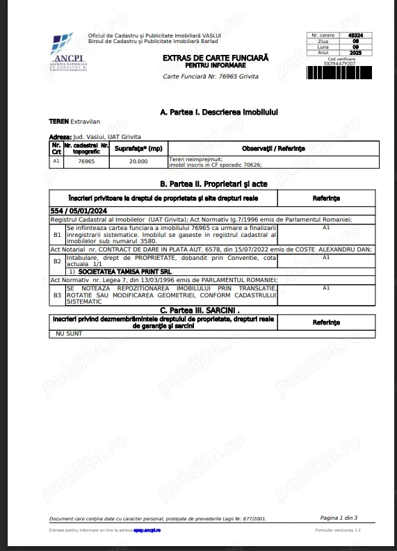 Teren Extravilan 20 000 mp Teren Extravilan 20 000 mp