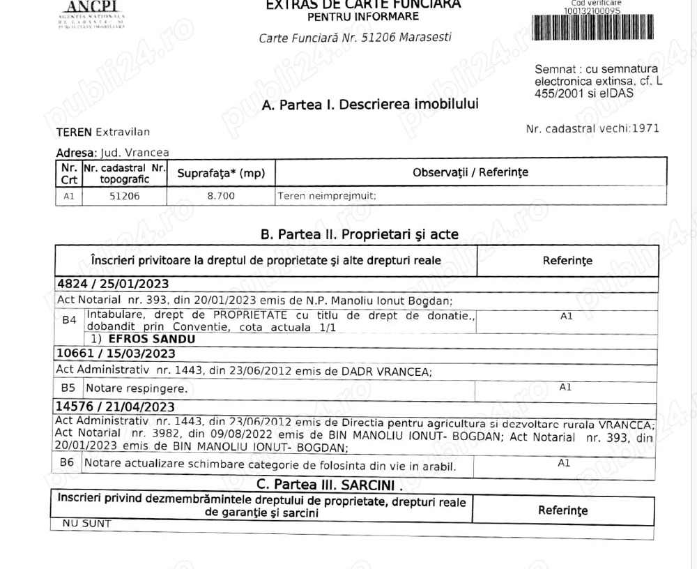 Teren extravilan 8700 mp Maresesti Vrancea Teren extravilan 8700 mp Maresesti Vrancea