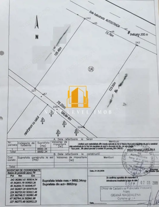 Teren Comuna Cateasca, sat Ciresu, lângă autostrada A1