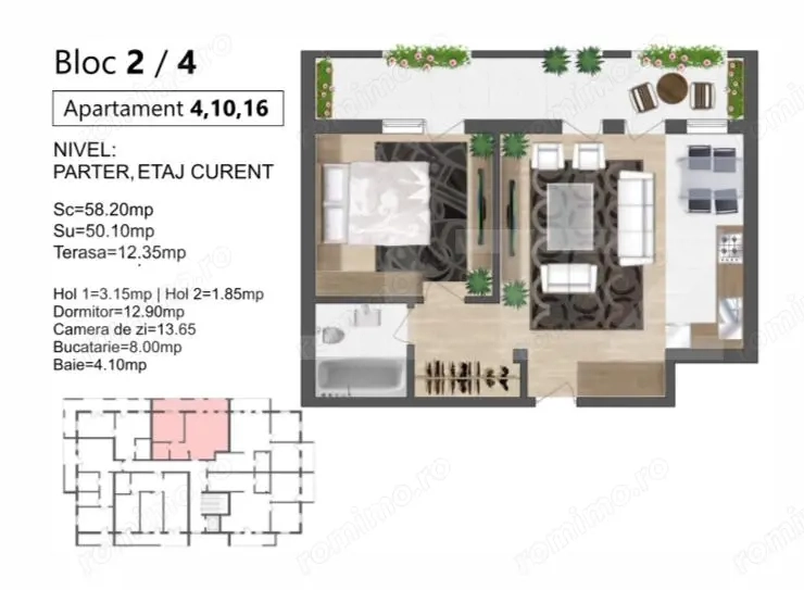  Apartament 2 camere în bloc nou – finalizare primăvara 2026 