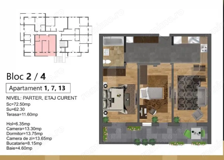 Apartament cu 3 camere, în bloc nou – finalizare primăvara 2026 Apartament cu 3 camere, în bloc nou – finalizare primăvara 2026
