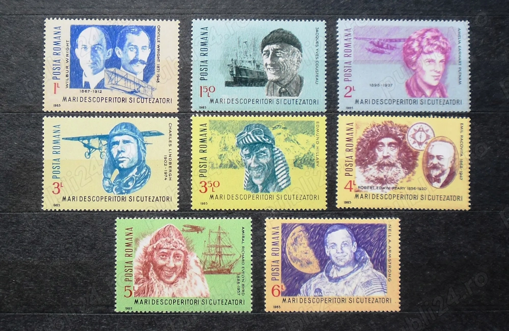 Timbre Mari descoperitori și cuceritori 1985