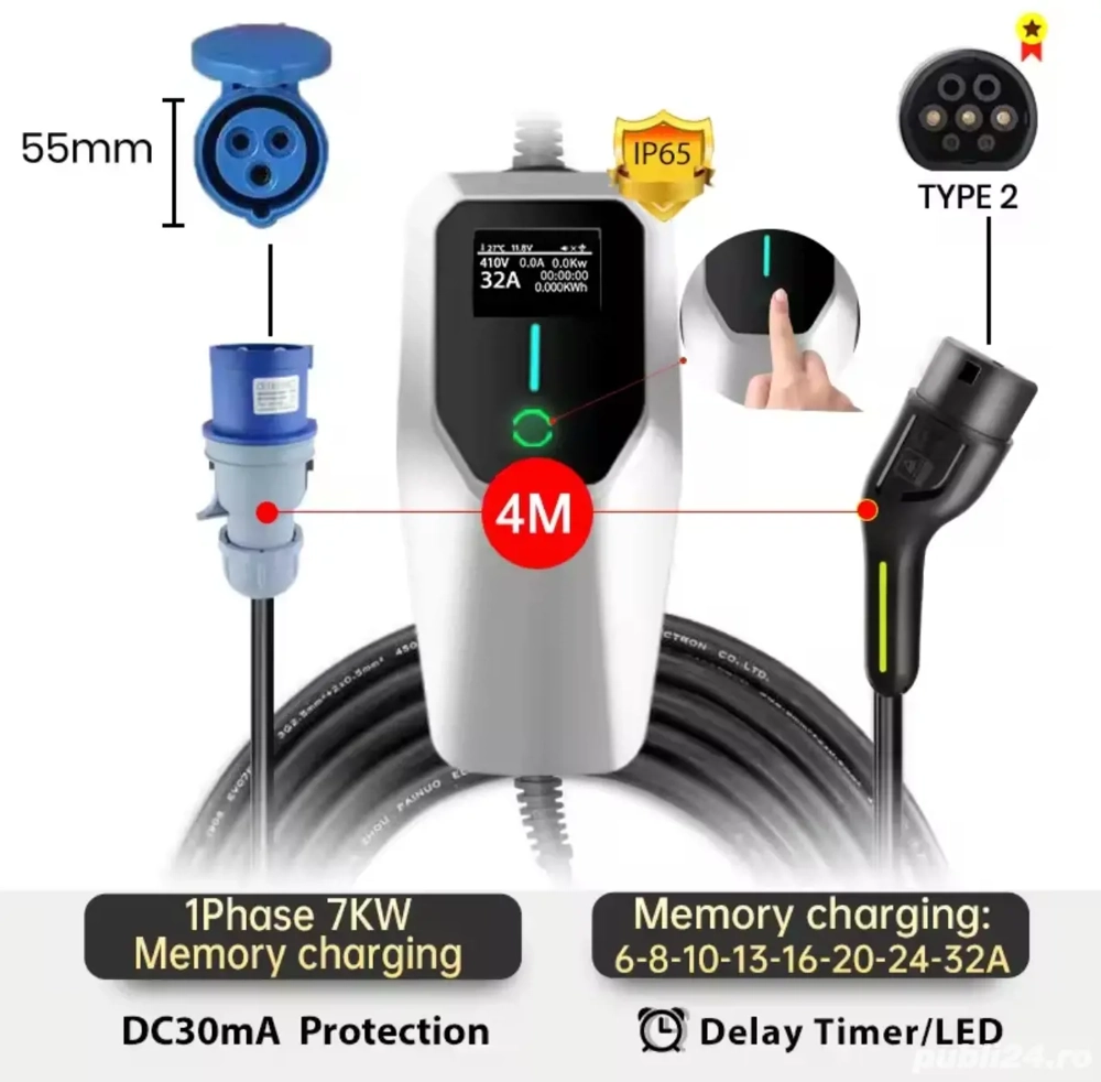 Incarcator 7KW portabil 220V 32A