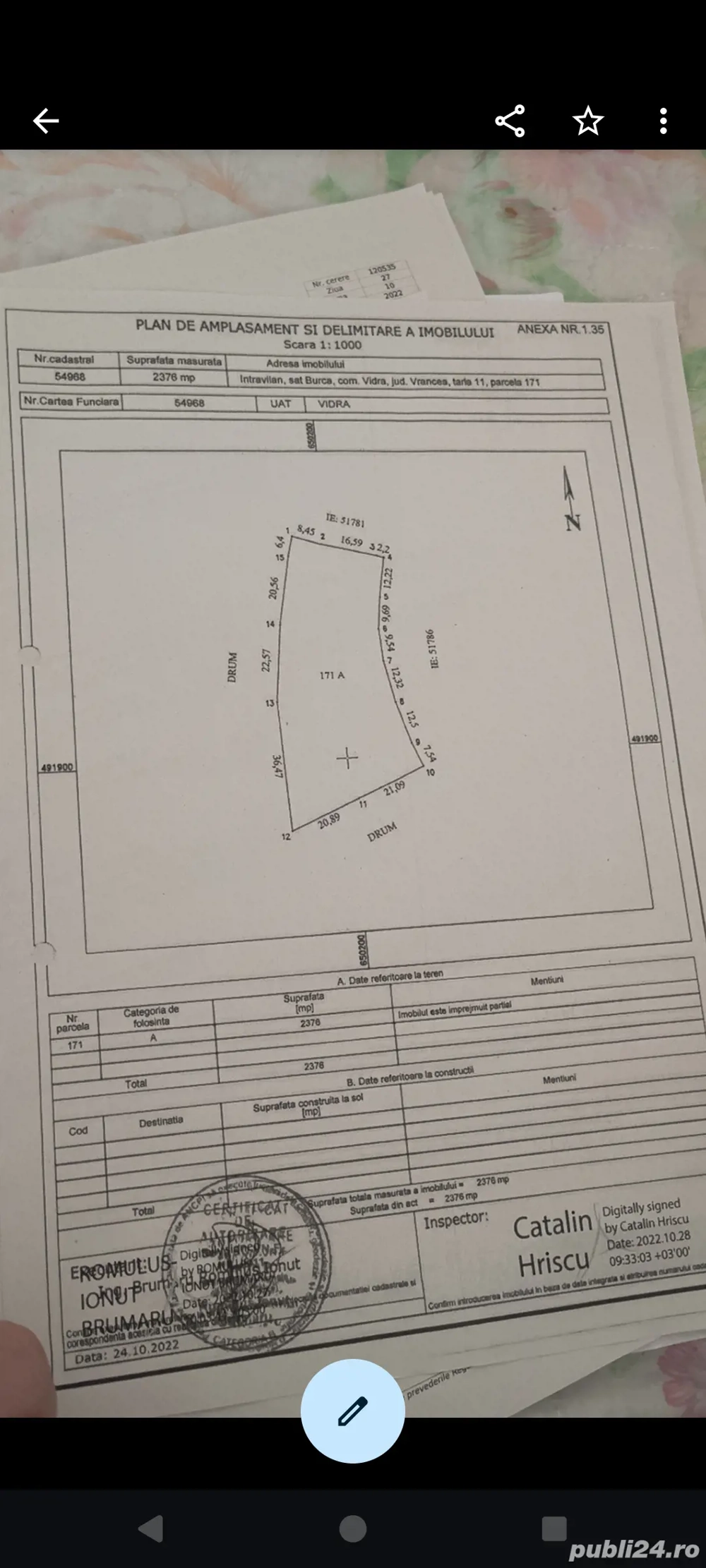 Teren intravilan Vidra