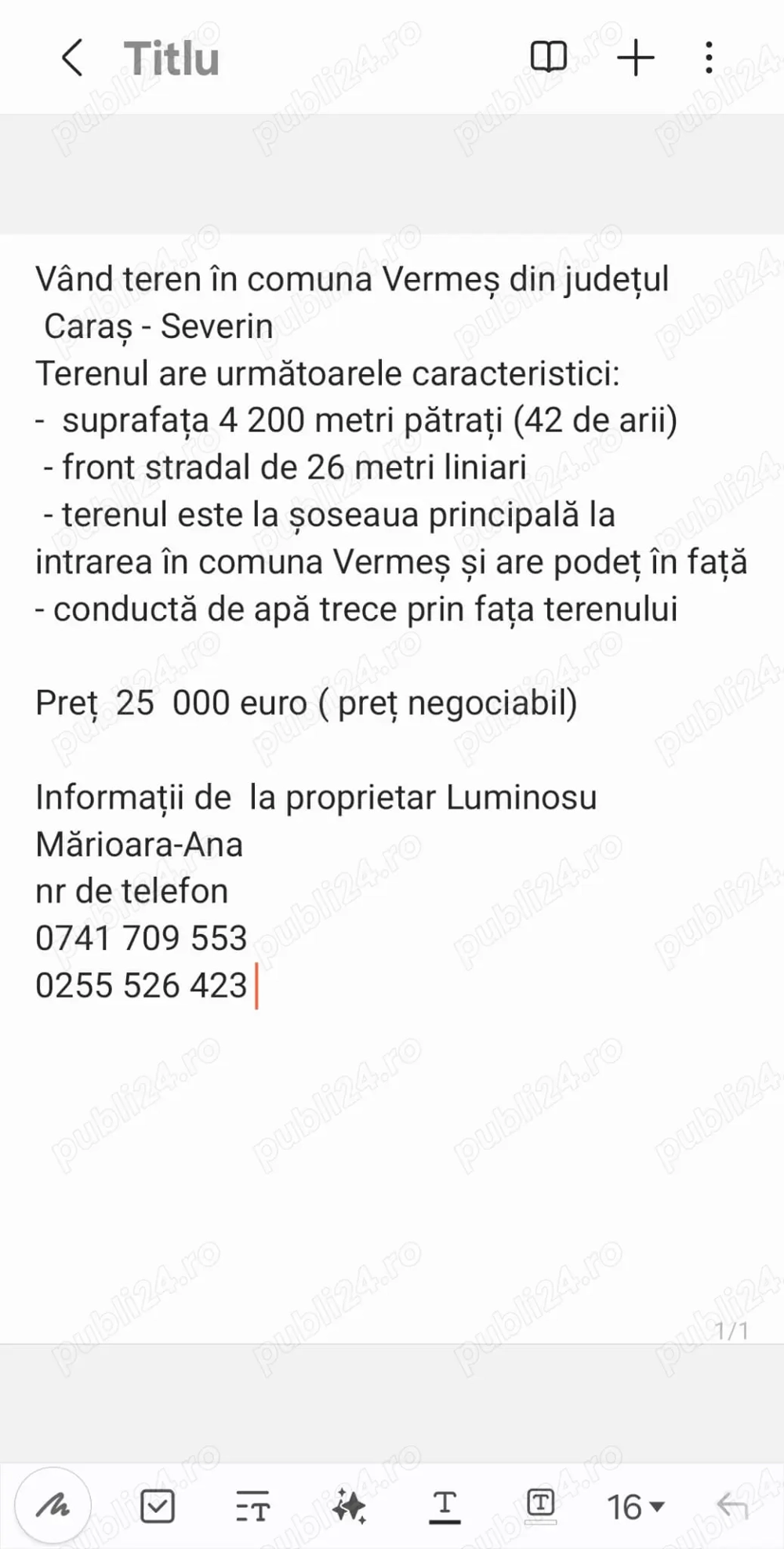 Teren de vânzare Comuna Vermeș- Caraș-Severin 