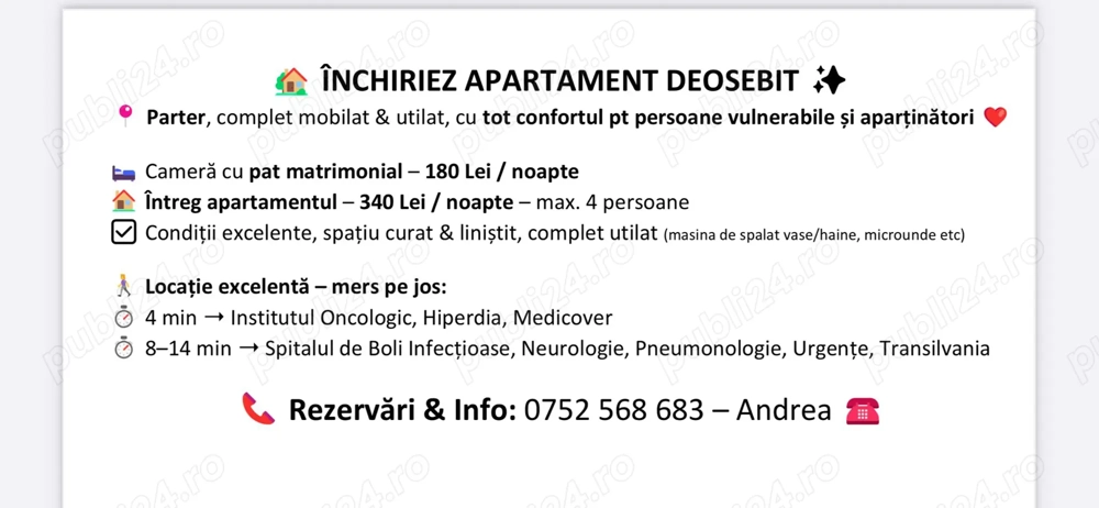 Dau in chirie apartament deosebit 