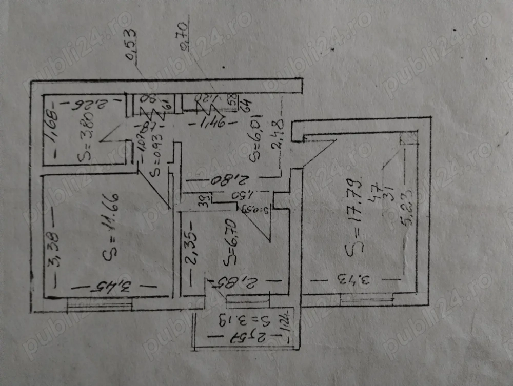 schimb apartament 2 camere decomandat et.3 cu similar parter sau et.1