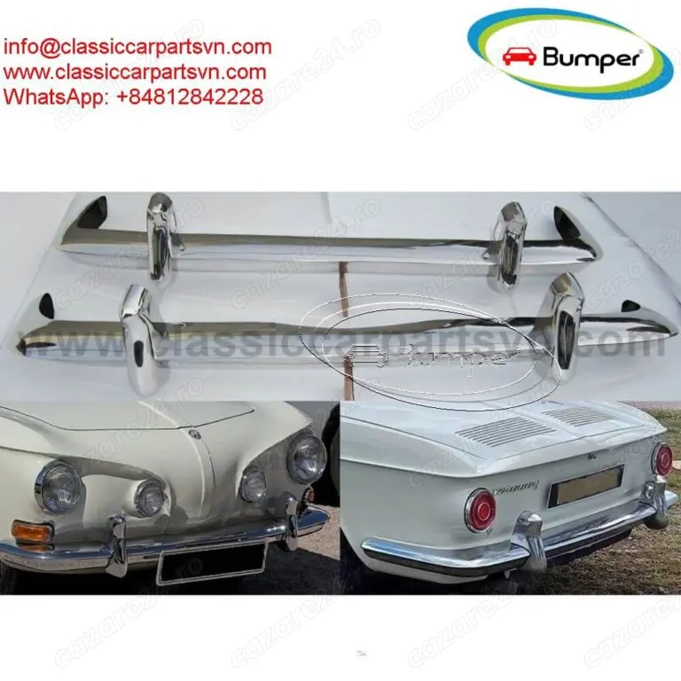 Volkswagen Karmann Ghia T34 (1962-1965) bumpers by stainless steel