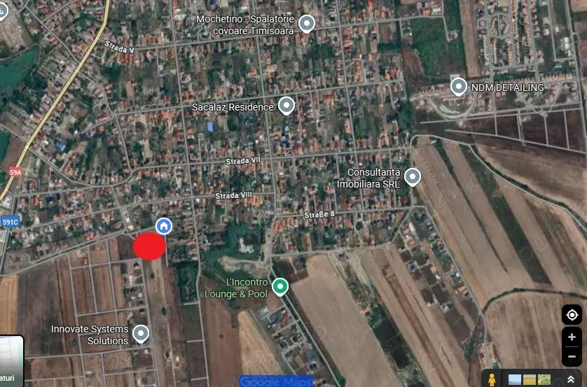 De vanzare o parcela in in Sacalaz, langa vatra satului , intre case , utilitati incluse, 34900 euro