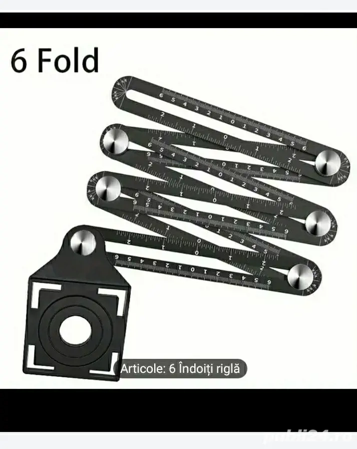 rigla franta pliabila 6secmmente cu gauri delimitare, utilizare pt.masuratori 