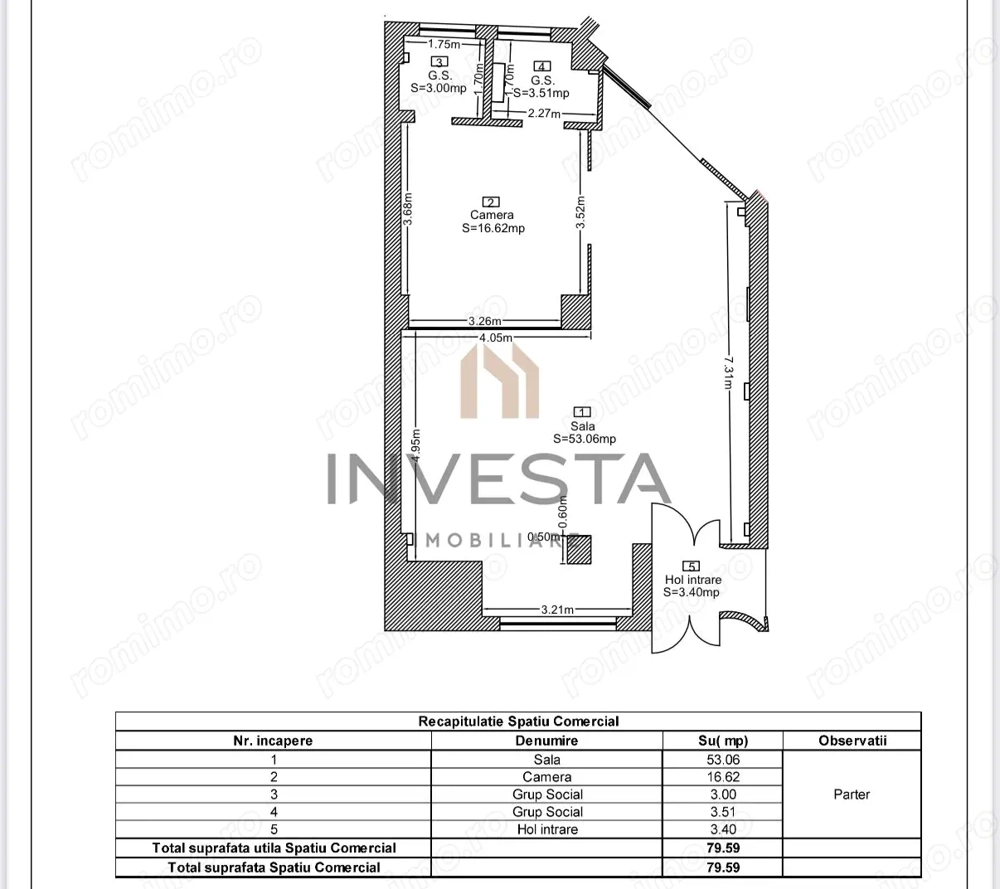 Spatiu comercial cu preluare chirias 1900 euro/ luna! Randament 6!