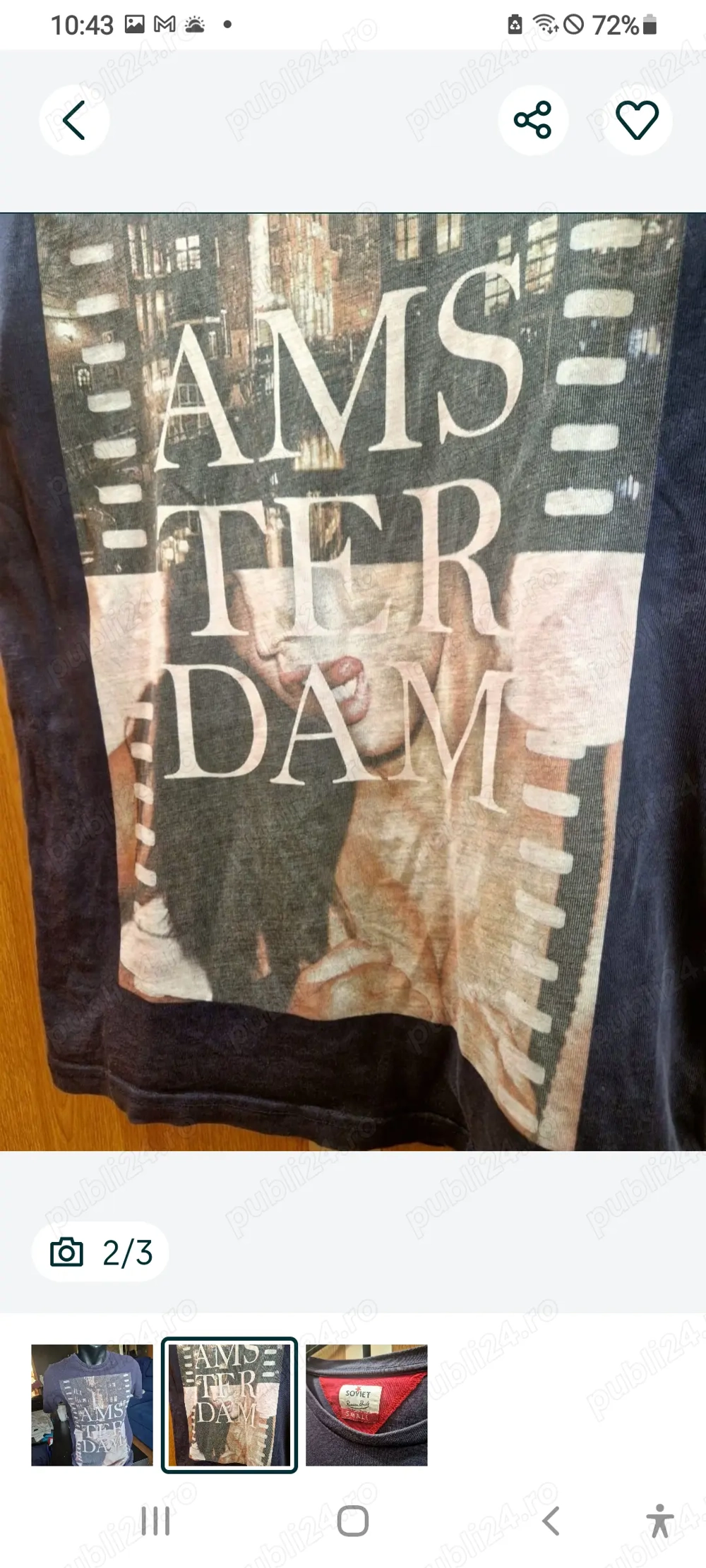 Tricou Soviet imprimeu Amsterdam