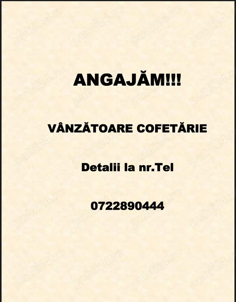 Angajăm  Vânzătoare Cofetărie!!!