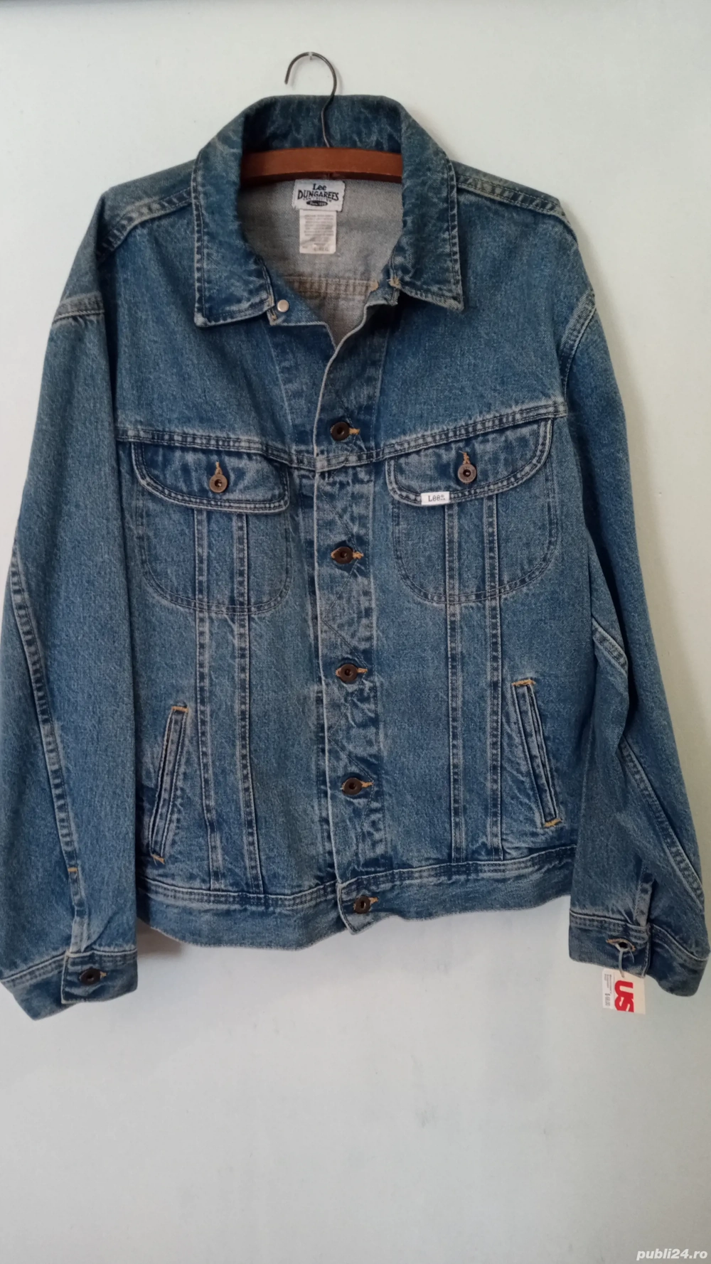 LEE Giaca Blugi Noua Albastra Large Originala  Made USA Stare Perfecta Pret 225Lei Negociabil 