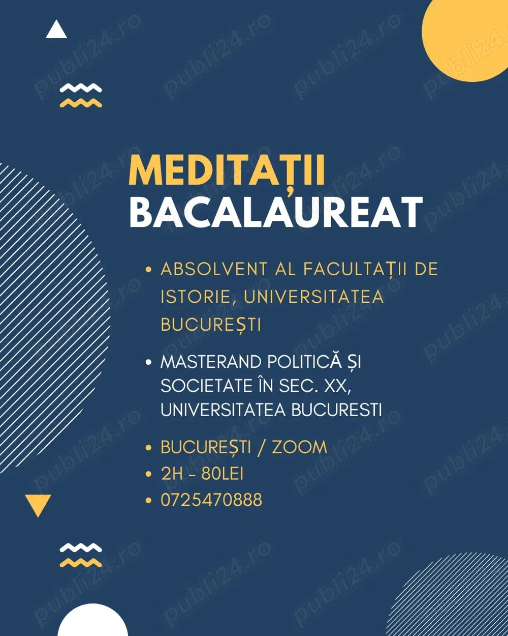 Meditații Istorie Online Fundulea 80 de lei ședința