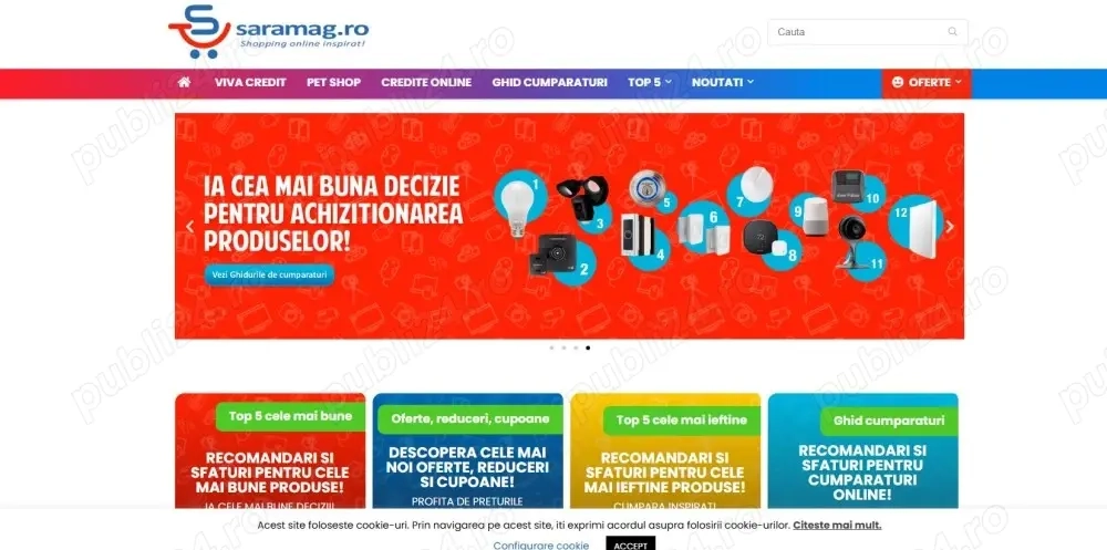 Vând site saramag.ro   portal de oferte & ghiduri de cumpărături, 300+ articole SEO, oferte live