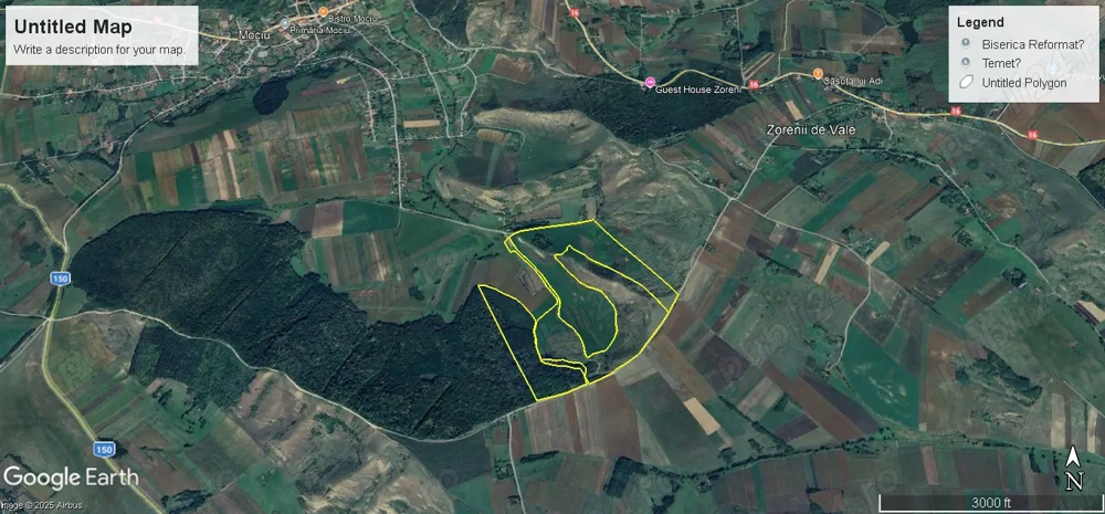 Vand teren 40 ha Mociu jud Cluj