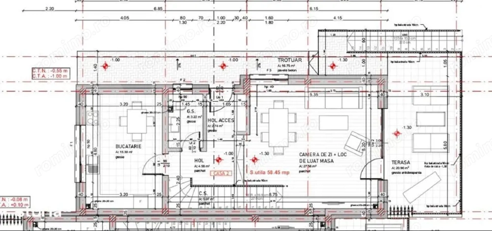 Casa tip duplex semifinisat, 5 camere, 180 mp utili, 270 teren, zona Vivo