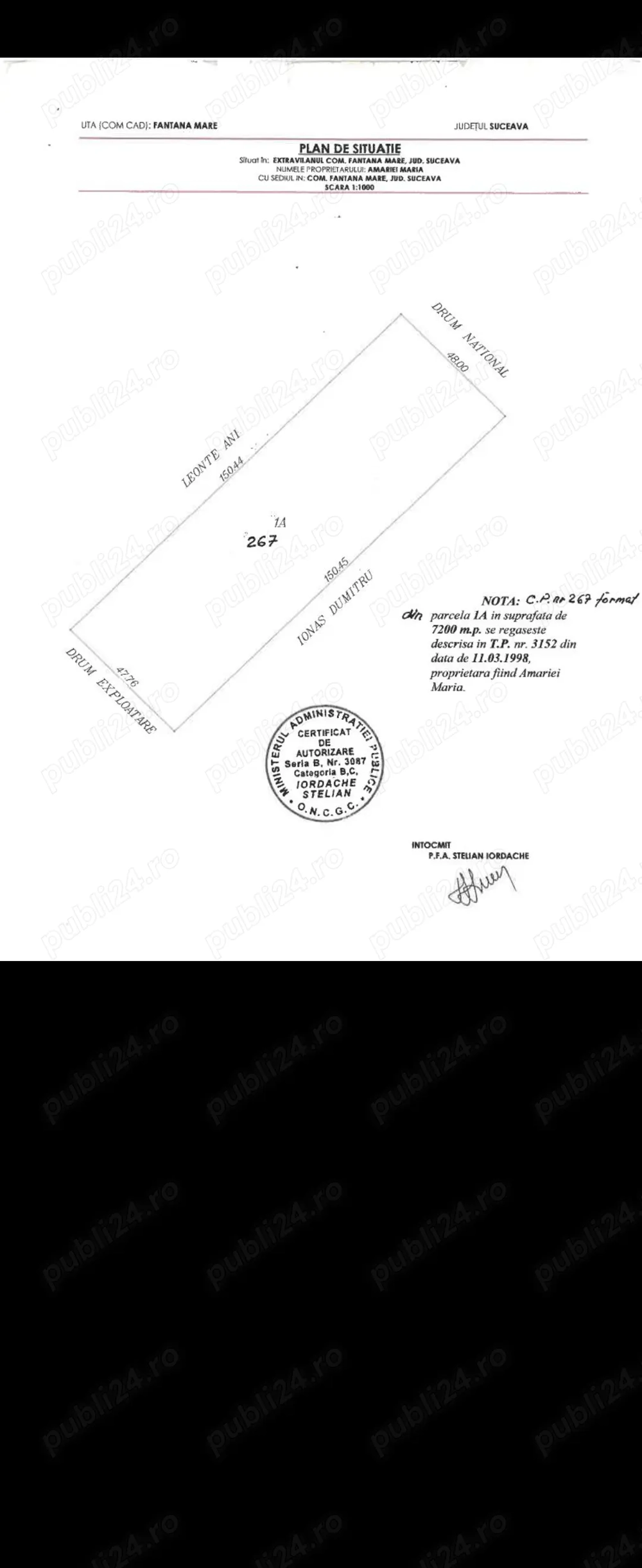 Teren intravilan DN 2E Preț 30E mp negociabil  Teren intravilan DN 2E Preț 30E mp negociabil