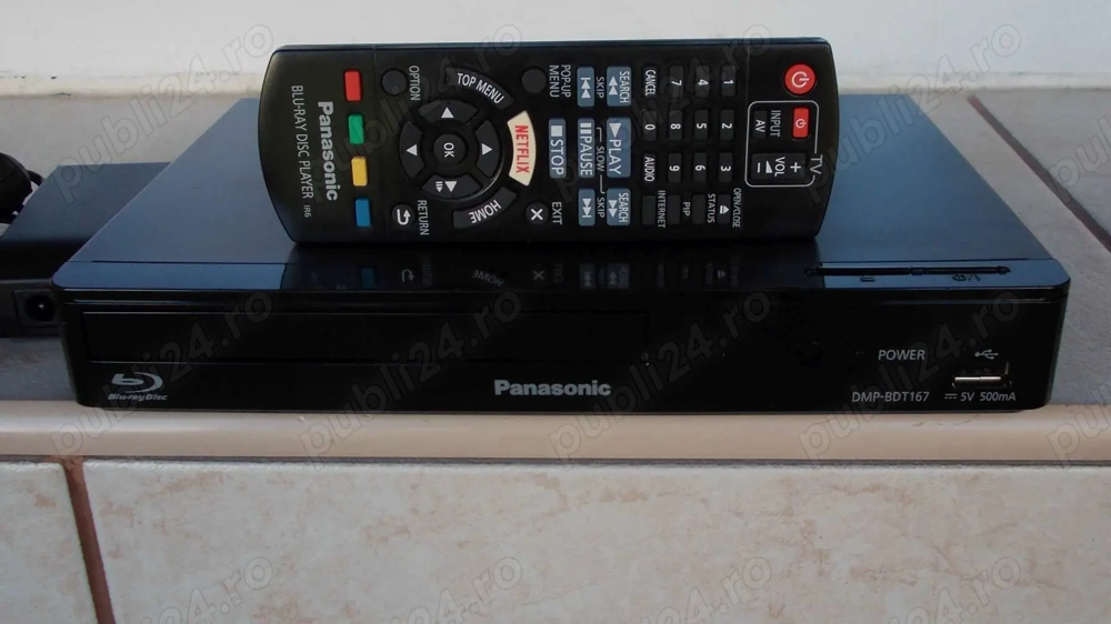 cd dvd PANASONIC DMP-BDT167 blu-ray disc player,USB,HDMI,internet APSS,telecomanda+cadou