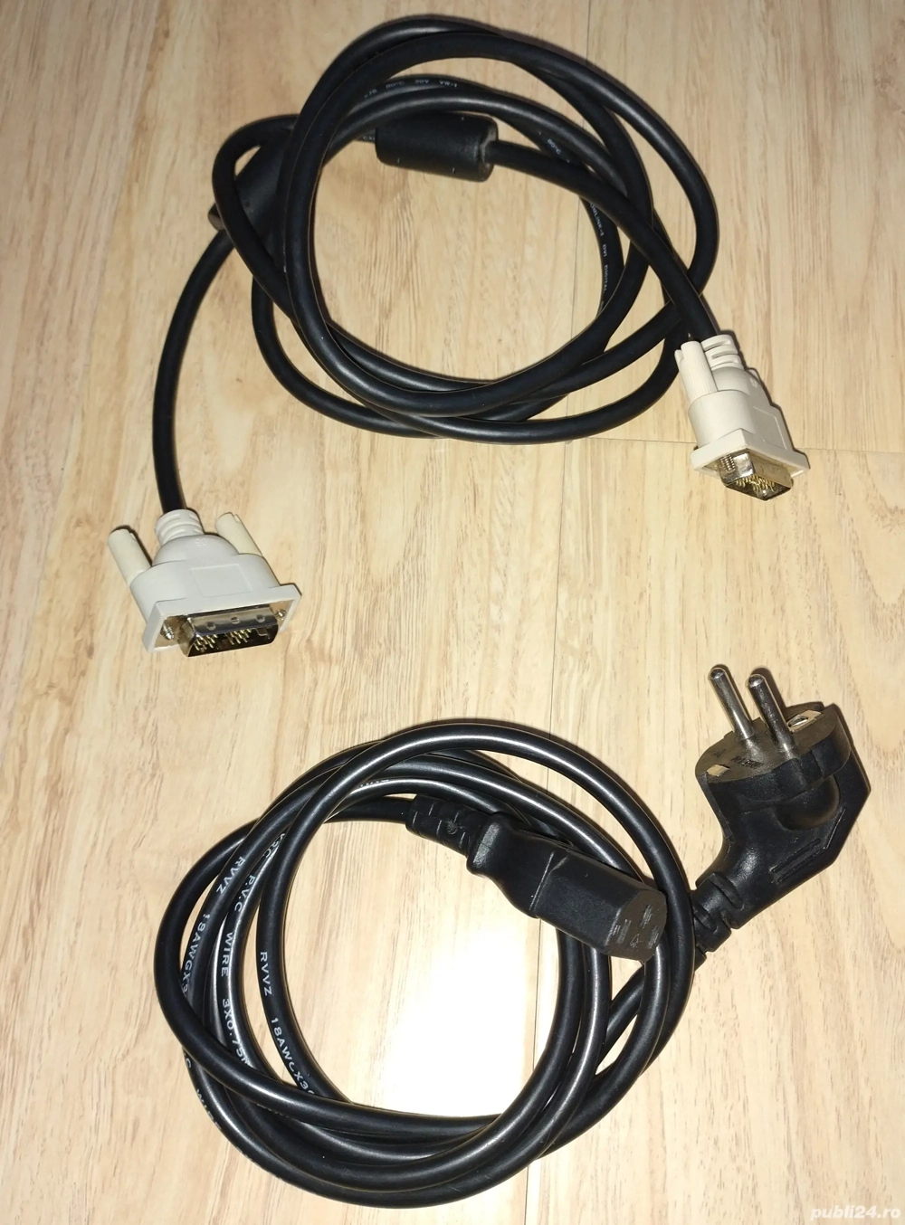 Cablu alimentare calculator   PC, monitor, imprimanta + cablu DVI