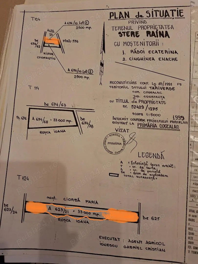 Vand teren agricol -Cogealac- Tariverde, Jud. Constanta