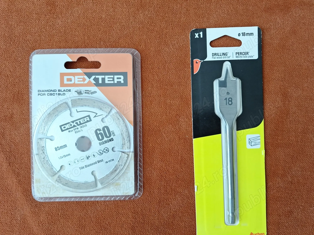 Set Panza diamantata, DEXTER + Burghiu plat pentru lemn, metric 18