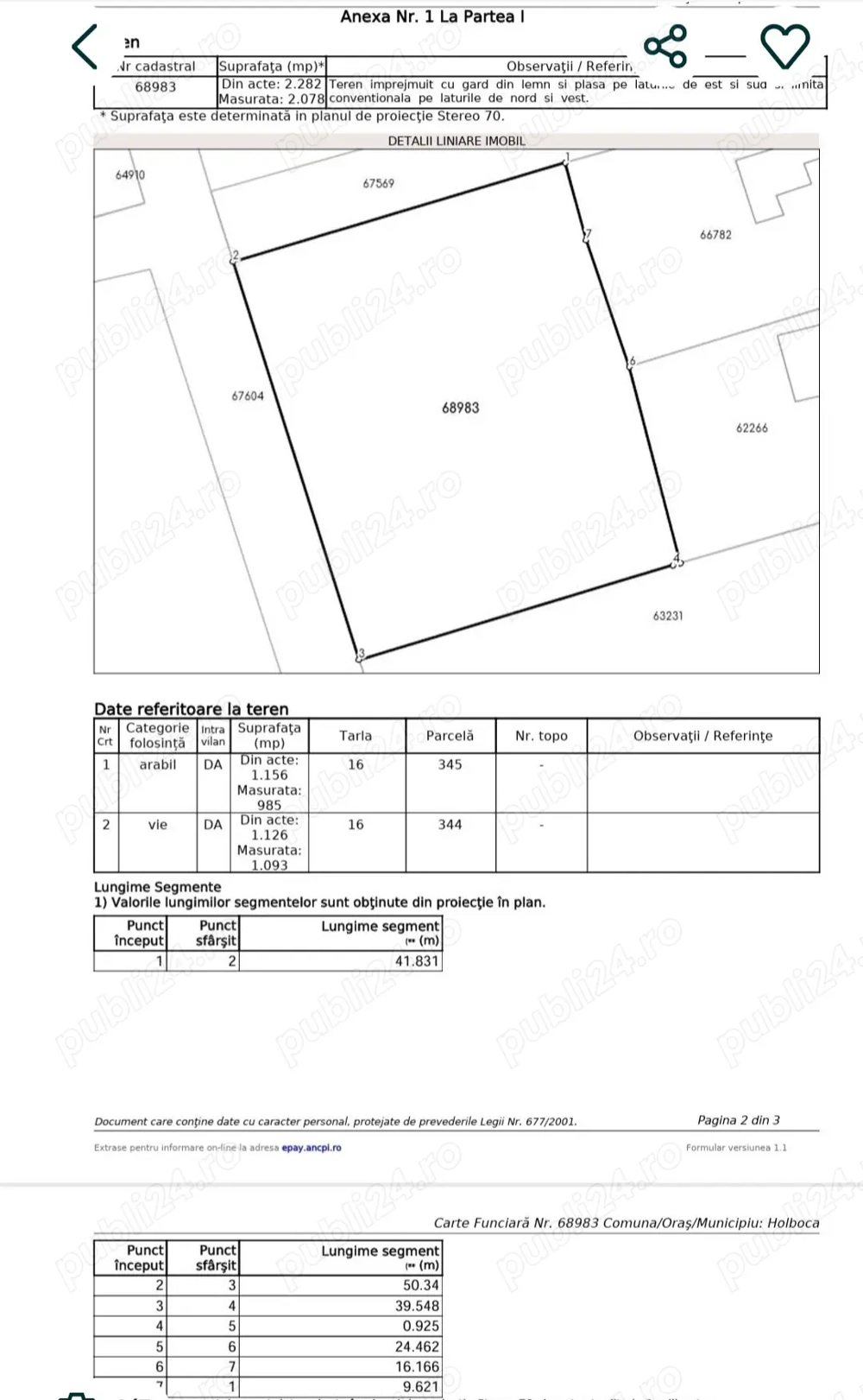 Holboca,Orzeni 2078 Intravilan