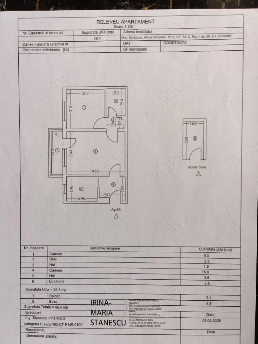 Vand apartament cu 2 camere semidecomandat