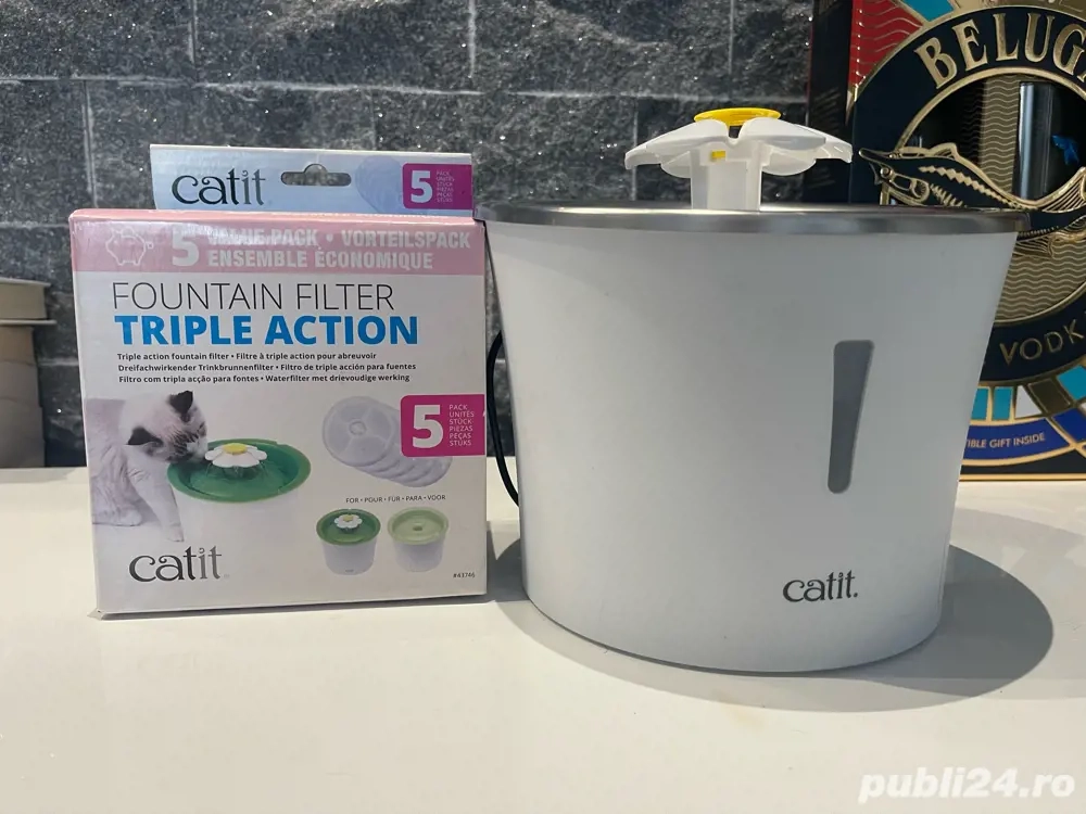 Catit Flower Fântână din oțel inoxidabil + 5 filtre Catit Flower Fântână din oțel inoxidabil + 5 filtre