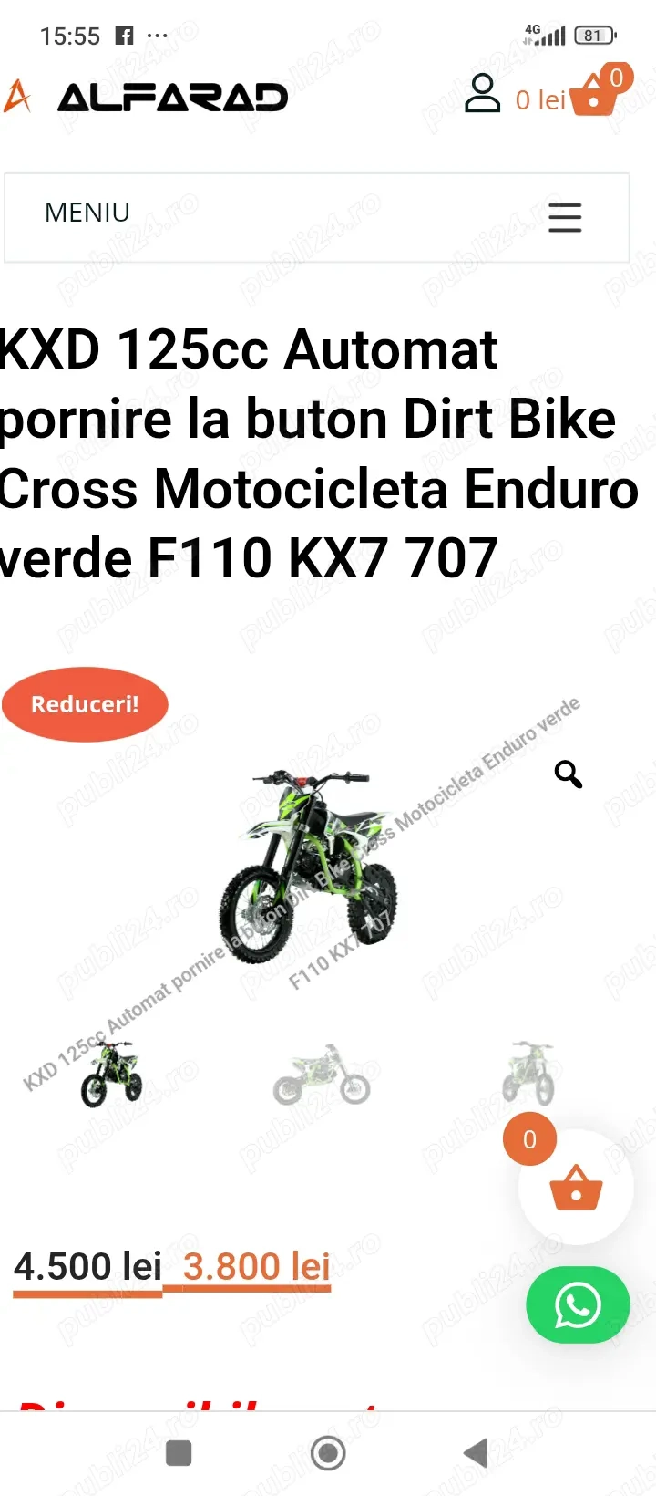 Motocross kxd 125 automat, copii, adolescenți Motocross kxd 125 automat, copii, adolescenți