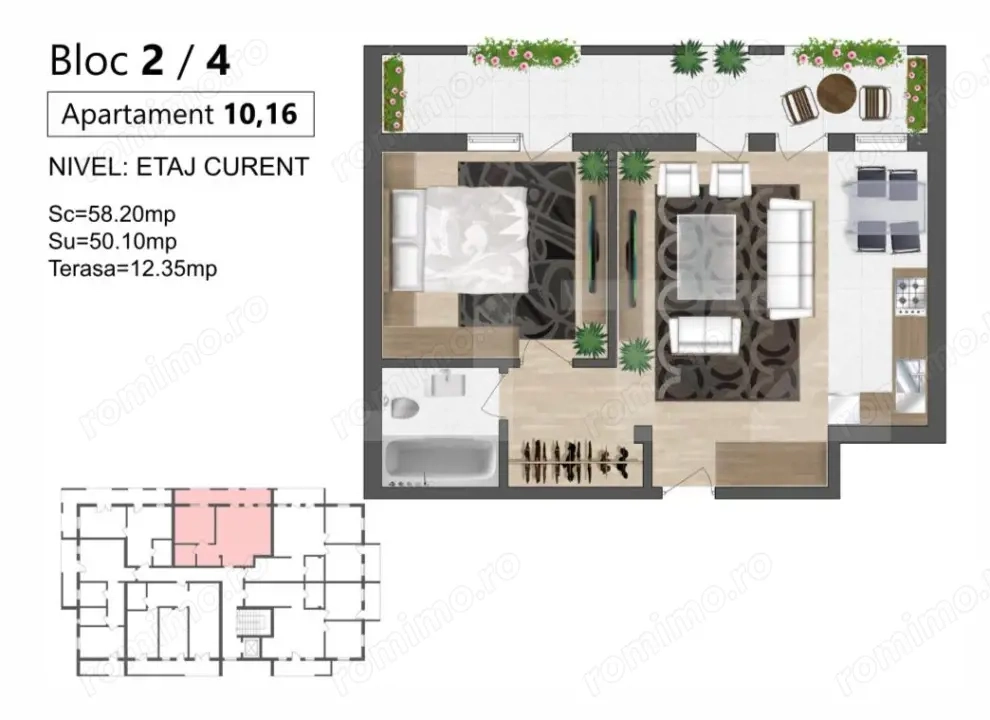 Apartament modern de 2 camere, bloc nou zona Zăvoaie, Kaufland Sud