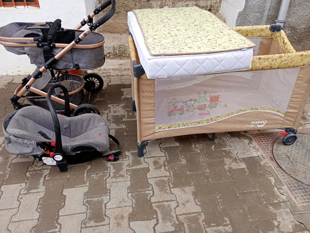 Patut ,Carucior 3 in 1 si Saltea 