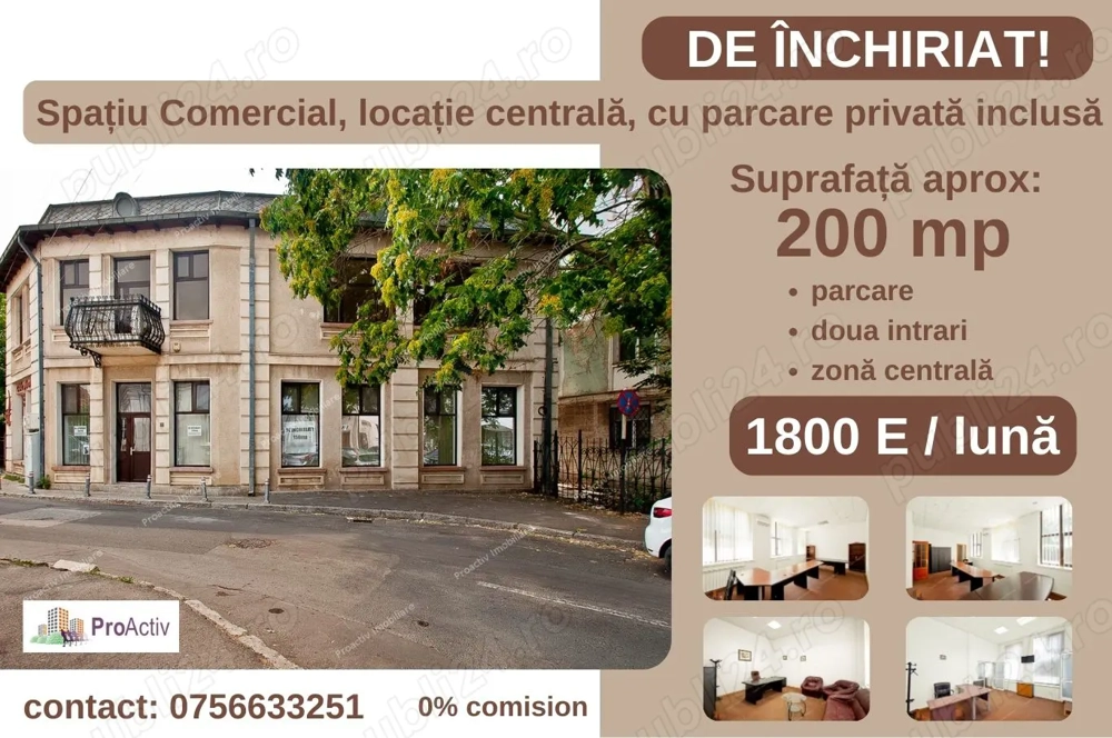 Spațiu Comercial, localizare excelentă, cu parcare privată inclusă