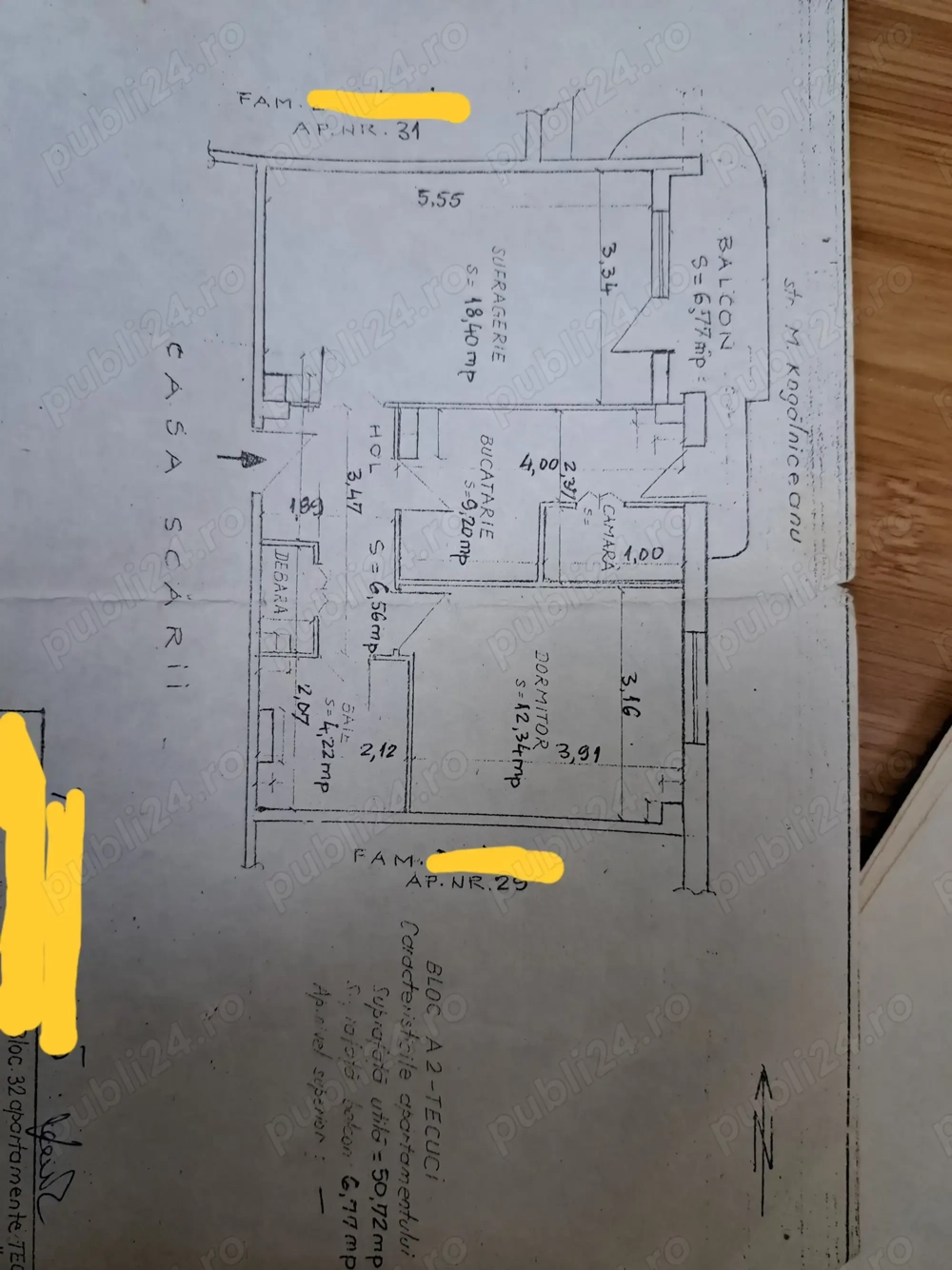 De vanzare ap 2 camere, 57mp, conf 1, et 4