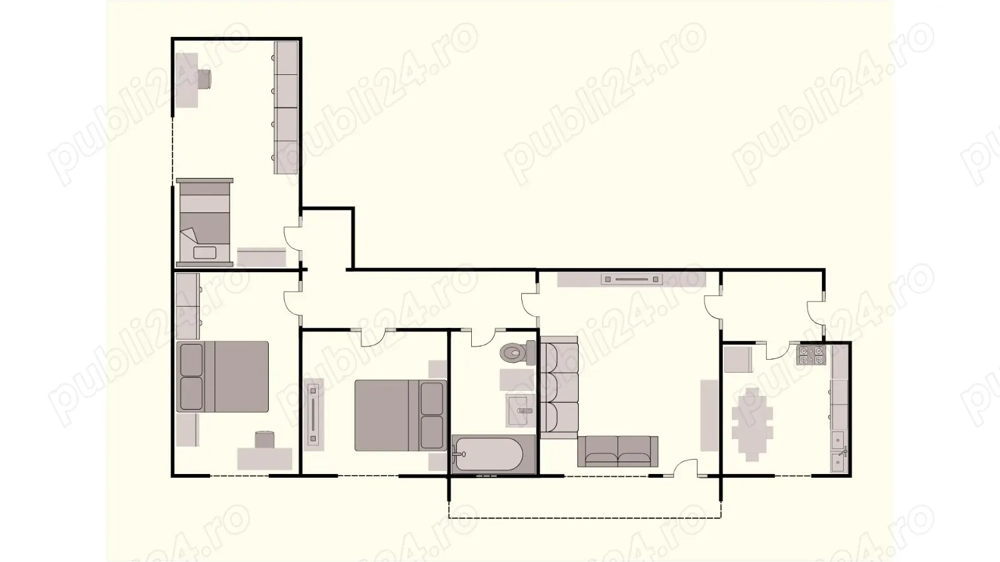 Apartament cu 4 camere semidecomandat zona linistita