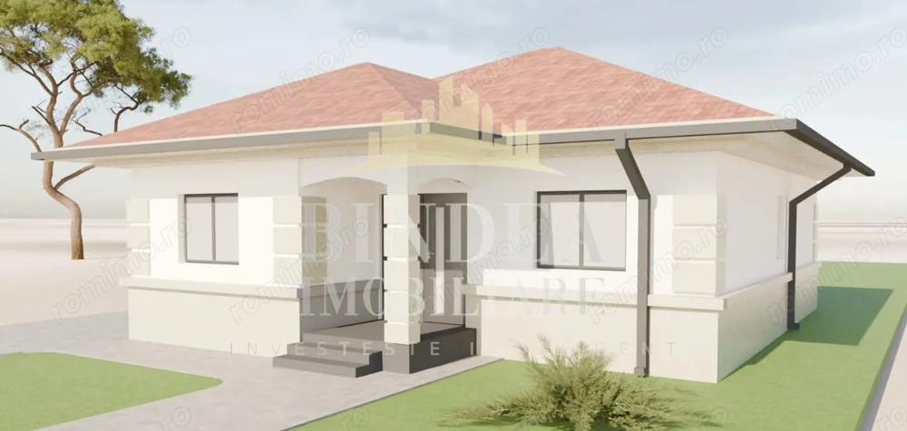 Casa individuala pe parter, 3 camere, 2 bai- Mosnita Noua, 640mp teren