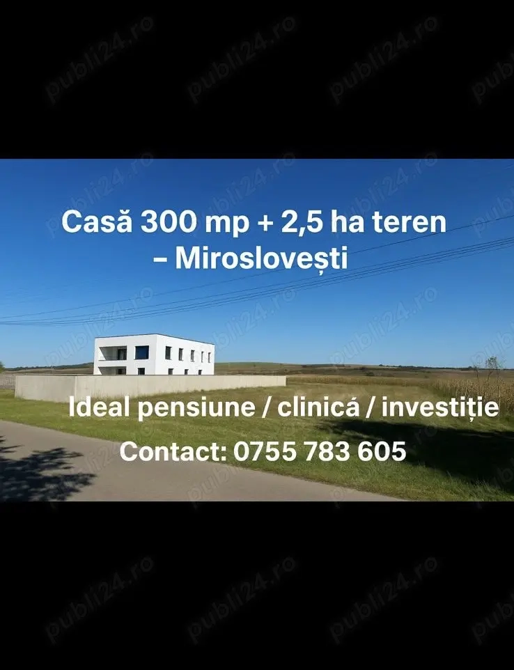Vând casă +2.5 hectare pământ în Miroslovesti  20 min de orașul Pascani 