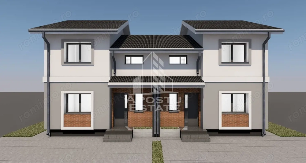 Jumatate de duplex,4 camere si 2 bai,Giarmata la stadiul de proiect