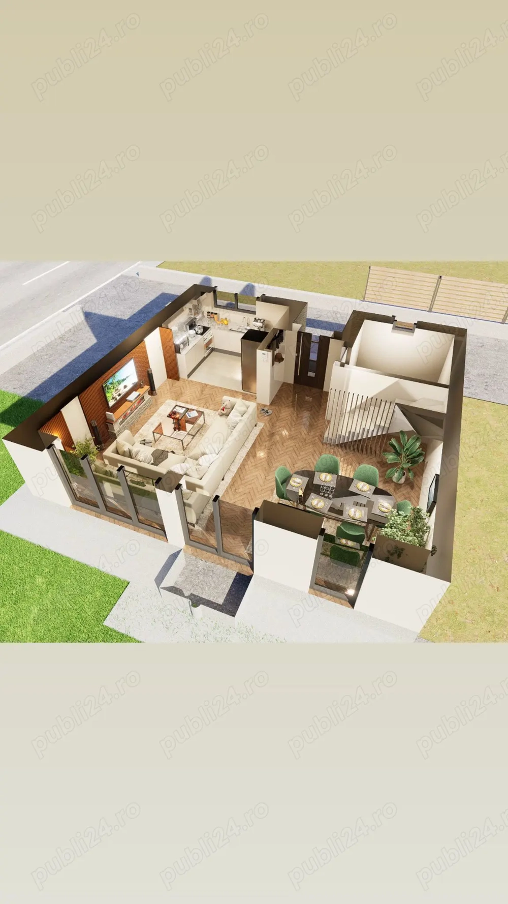 Vila tip duplex, 5 camere, Terasa, Curte- Popesti-Leordeni