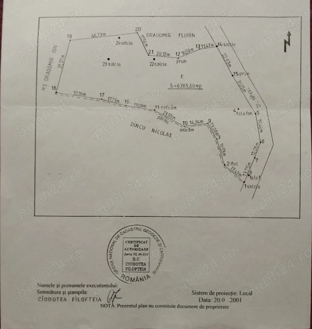 Teren de vânzare ,15 e mp(negociabil).