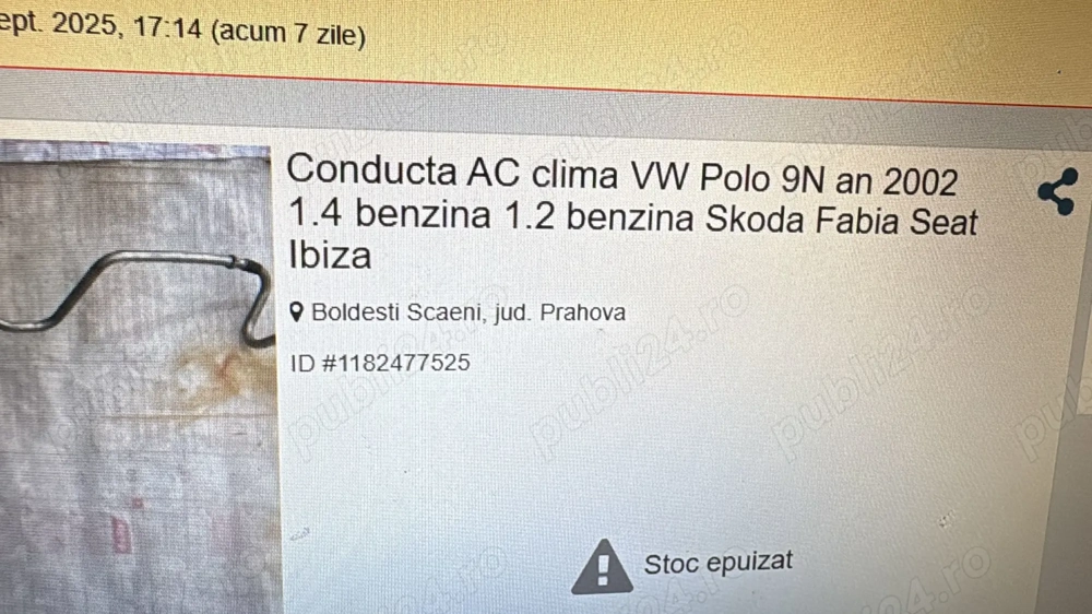 Conducta ac pentru vw polo 