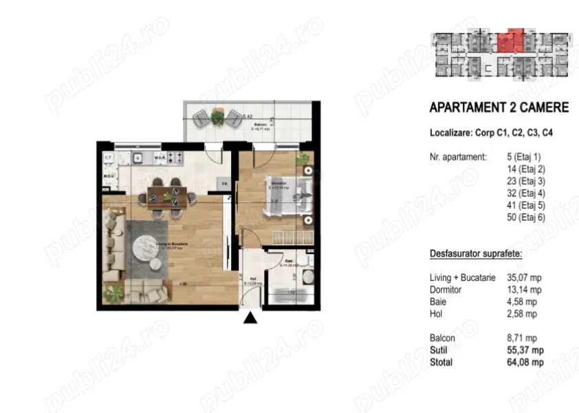 Rate la dezvoltator - Apartament 2 camere - Splaiul Unirii Theodor Pallady