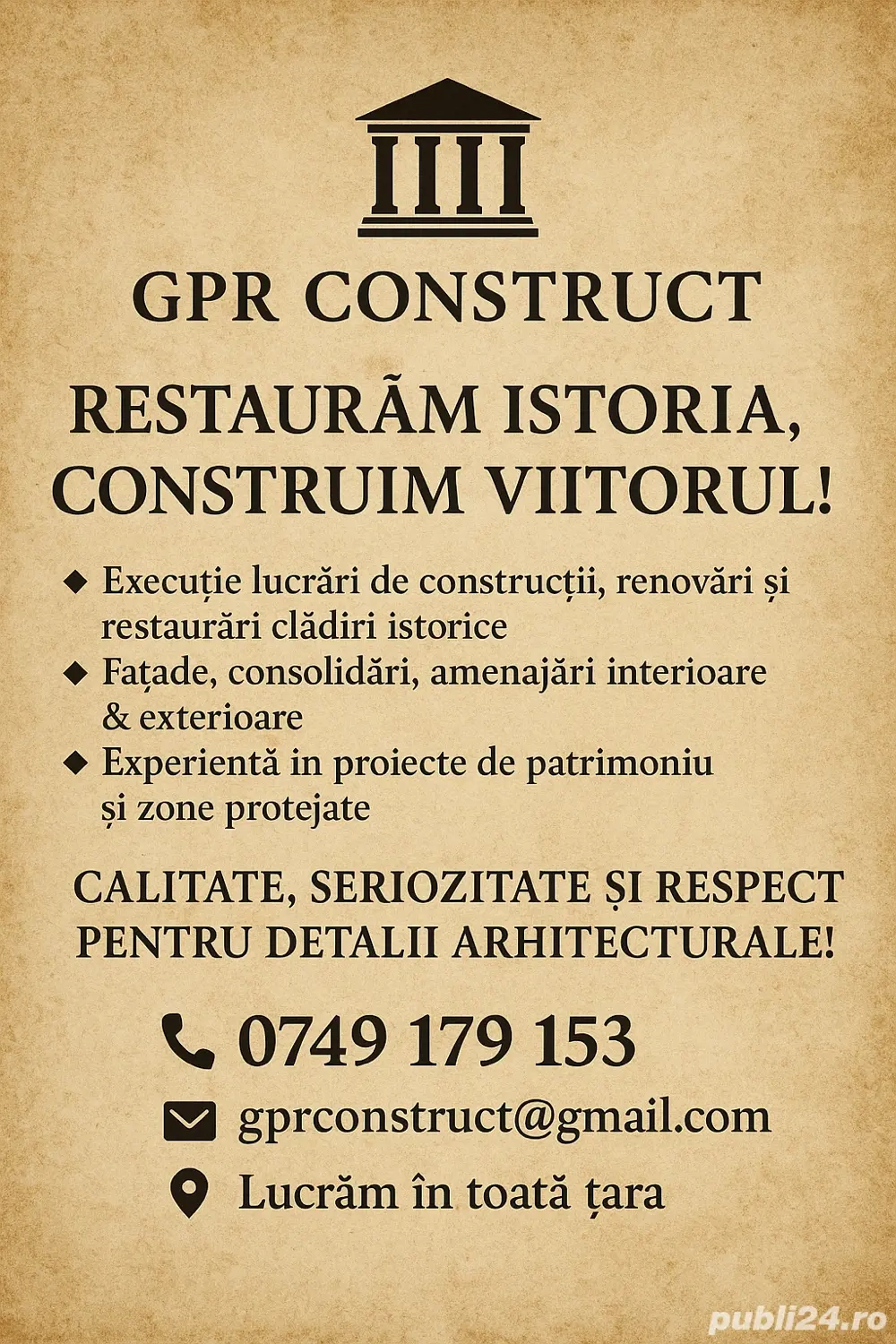 Executăm lucrări de construcții complete.