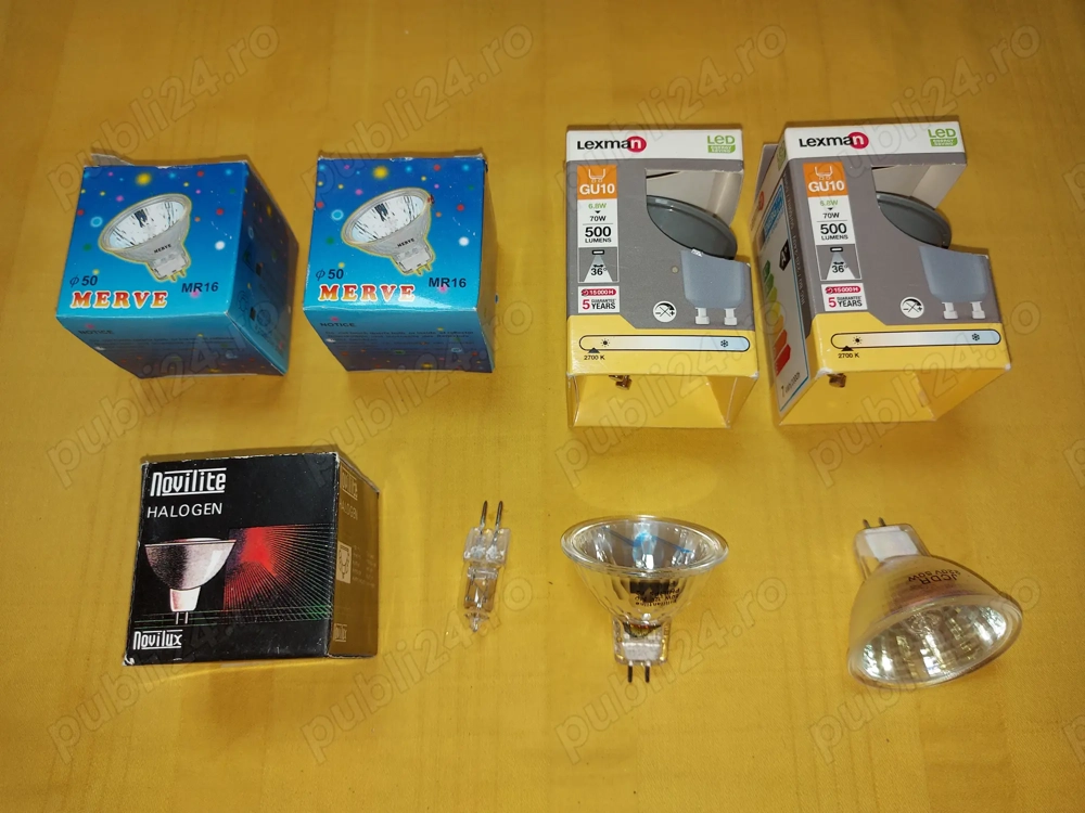 Becuri LED lexman model gu10,  6.8W = 70W + becuri halogen, buc = 8