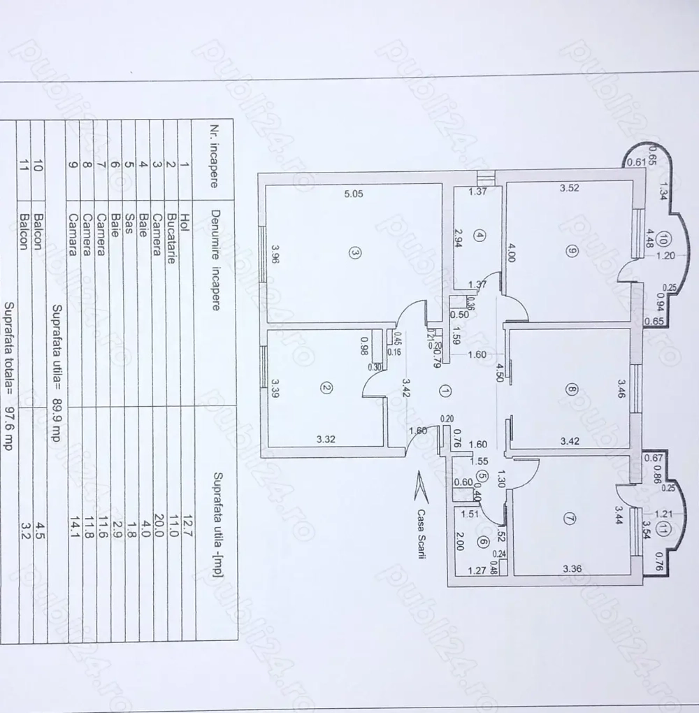 Vând apartament 4 camere 